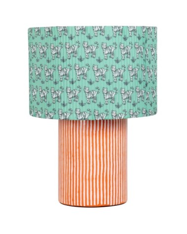 Lampe BRAI x Maisons du Monde en dolomite et polyester recyclé motifs à rayures et tigres multicolores