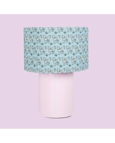 Lampe BRAI x Maisons du Monde en dolomite et polyester recyclé motifs à rayures et tigres multicolores
