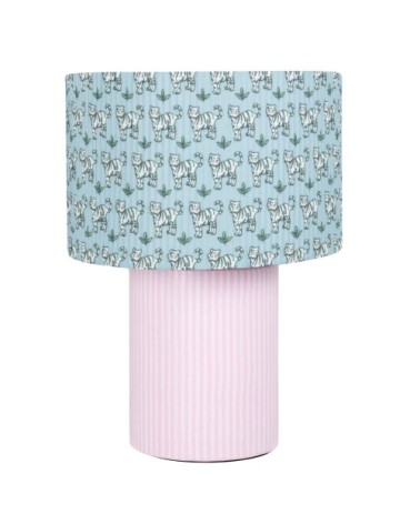 Lampe BRAI x Maisons du Monde en dolomite et polyester recyclé motifs à rayures et tigres multicolores