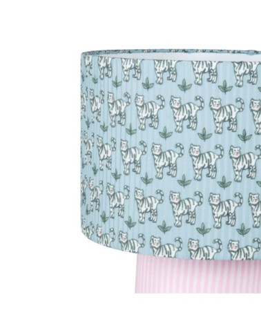 Lampe BRAI x Maisons du Monde en dolomite et polyester recyclé motifs à rayures et tigres multicolores