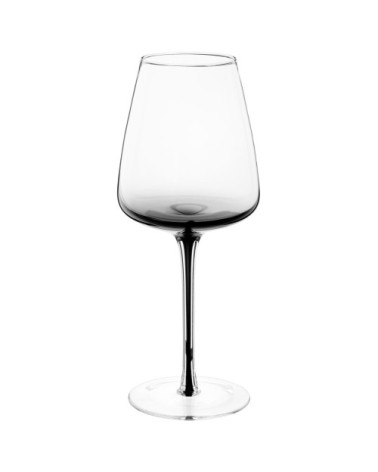 Verre à pied en verre fond gris fumé