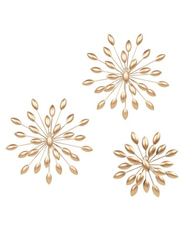 Déco murales en métal doré (x3) 30x30