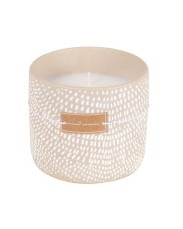 Bougie parfumée en céramique blanche et taupe 210g