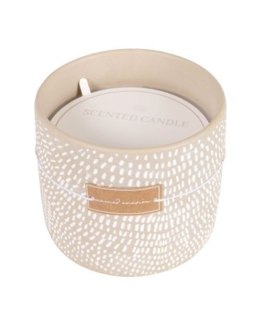 Bougie parfumée en céramique blanche et taupe 210g