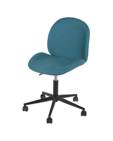 Chaise de bureau enfant réglable à roulettes bleu canard