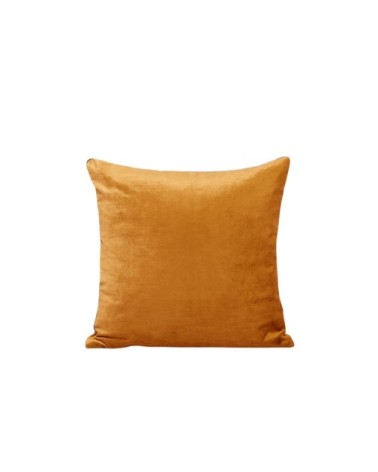 Housse de coussin en velours Miel et taupe 40x40 cm