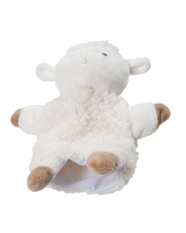 Marionnettes lapin et mouton blancs et marron