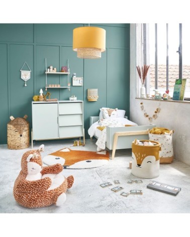 Cadre photo animaux vert sauge, beige et orange 14x9