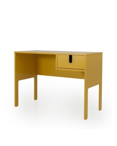 Bureau en bois 1 tiroir L105cm jaune moutarde