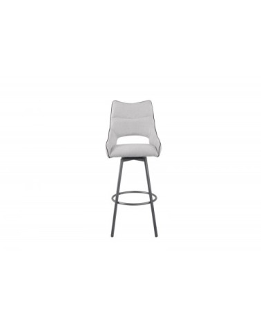 Lot de 2 chaises hautes de bar en tissu gris clair