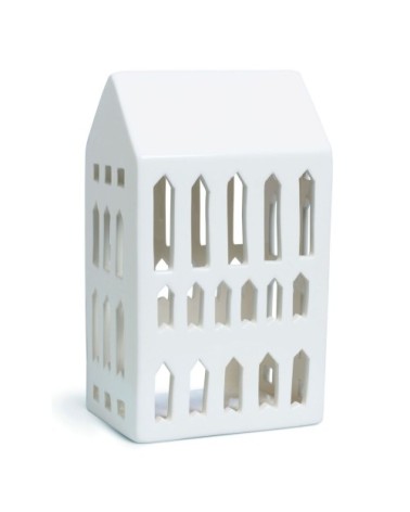 Maison de lumière en céramique blanche H9cm