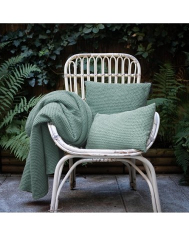 Coussin  en coton vert de gris 45 x 45