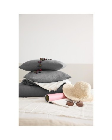 Coussin uni  en lin orage 30 x 50