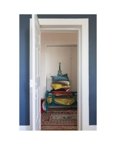 Coussin  en coton vert de gris 30 x 50