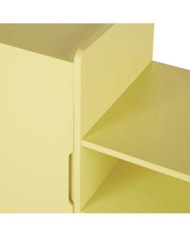 Cabinet de rangement 1 porte 2 niches jaune