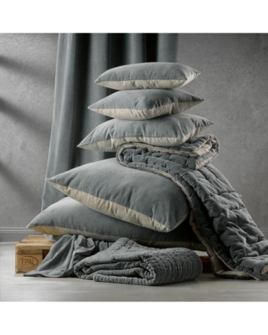 Coussin uni  en coton cobalt 45 x 45