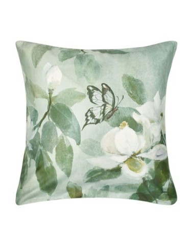 Taie d'oreiller imprimée en satin de coton vert 65x65