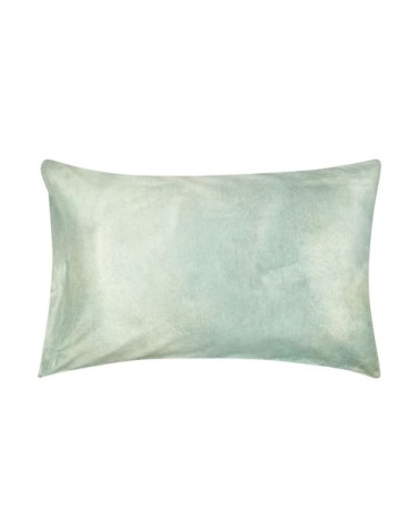Taie d'oreiller imprimée en satin de coton vert 50x75