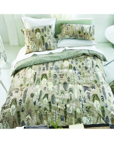 Taie d'oreiller imprimée en coton beige 65x65