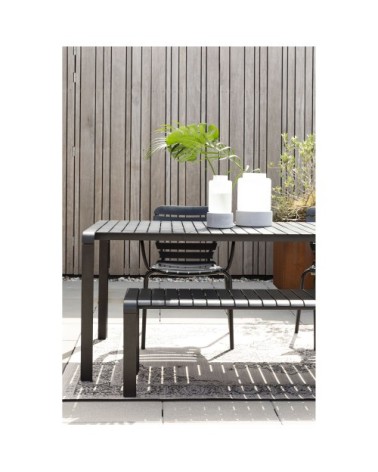 Banc de jardin en métal 175x45cm noir