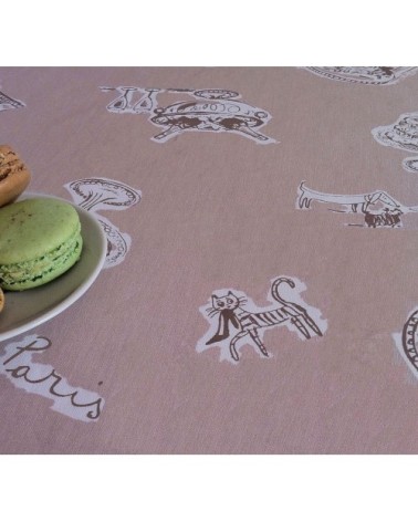 Nappe enduite rectangle 160 x 300 cm taupe