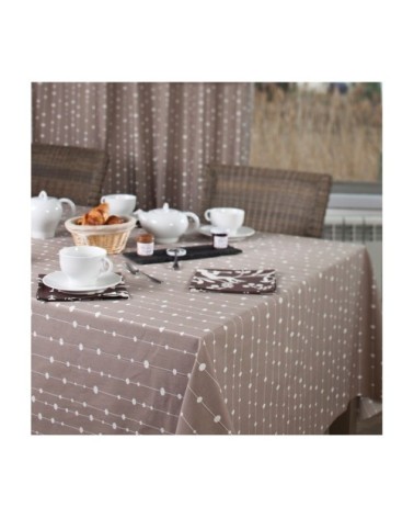 Nappe enduite carrée 120 x 120 cm taupe