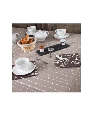 Nappe enduite carrée 160 x 160 cm taupe