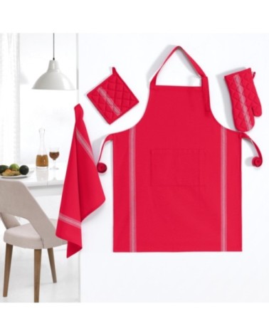 Lot de 3 torchons coton  rubis 50x70 cm