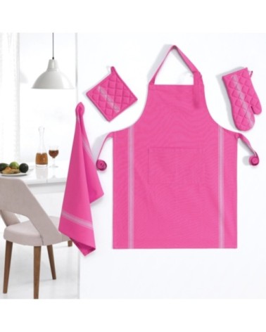 Lot de 3 torchons coton  rose indien 50x70 cm