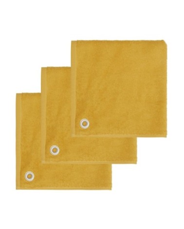 Lot de 3 torchons carrés avec illet  safran 50x50 cm