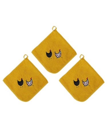 Lot de 3 torchons carrés  ficelle 50x50 cm