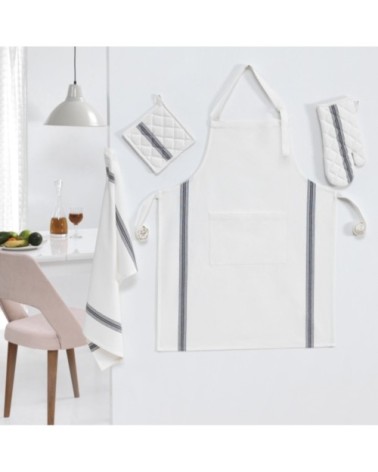 Lot de 3 torchons coton  ecru 50x70 cm