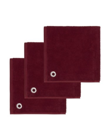 Lot de 3 torchons carrés avec illet  cardinal 50x50 cm