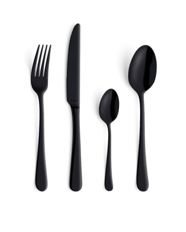 Ménagère 24 couverts en acier inox noir