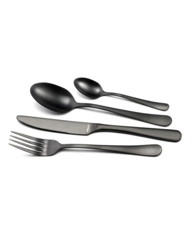 Ménagère 24 couverts en acier inox noir