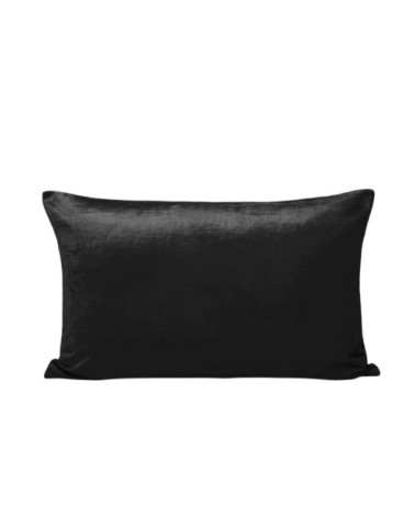 Housse de coussin en velours Noir et taupe 40x60 cm