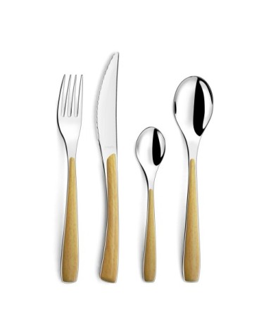 Ménagère 24 couverts décor bois de hêtre