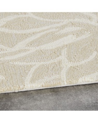 Tapis tissé jacquard en polypropylène beige et écru 160x230