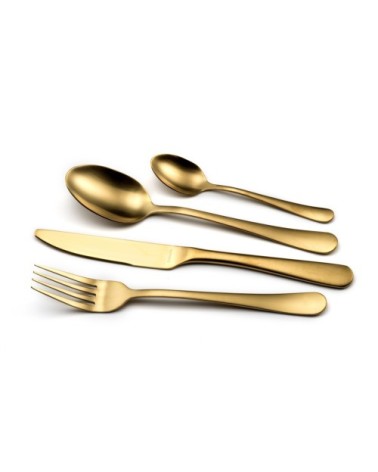 Coffret ménagère 24 couverts dorés