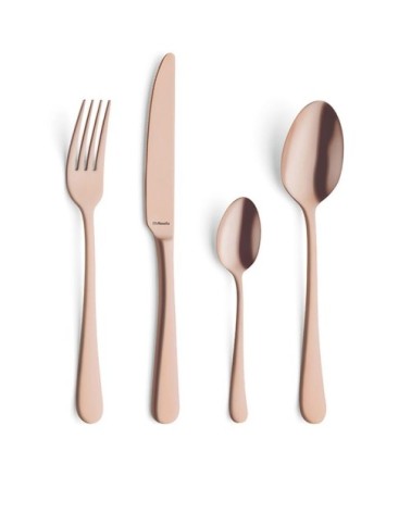 Ménagère 24 couverts acier inox cuivre mat