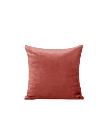 Housse de coussin en velours Argile rose et taupe 40x40 cm