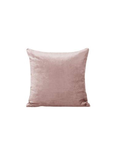 Housse de coussin en velours Rose poudré et taupe 40x40 cm