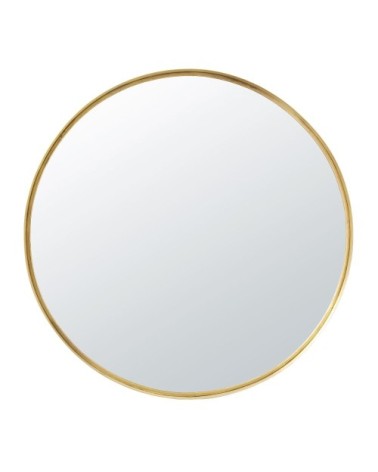 Miroir rond en métal doré D110