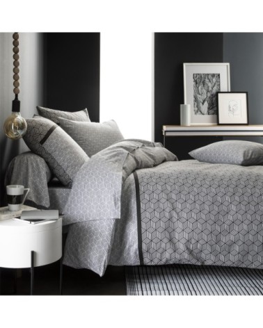 Taie d'oreiller imprimée en bambou blanc et noir 50x70