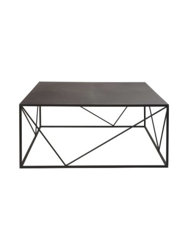 Table basse carrée en métal noir