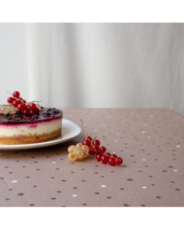 Nappe enduite rectangle 160 x 200 cm taupe