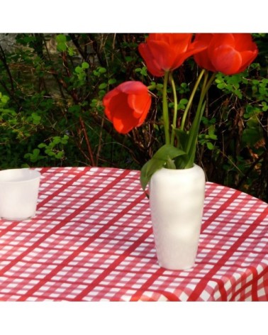 Nappe enduite ovale 160 x 200 cm rouge