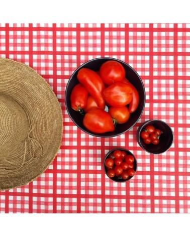 Nappe enduite ovale 160 x 200 cm rouge