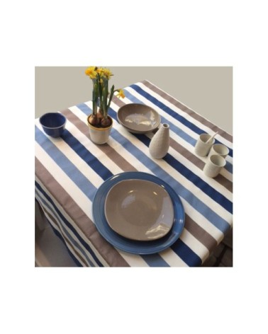 Nappe enduite rectangle 160 x 300 cm bleu