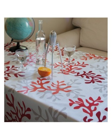 Nappe enduite carrée 160 x 160 cm rouge